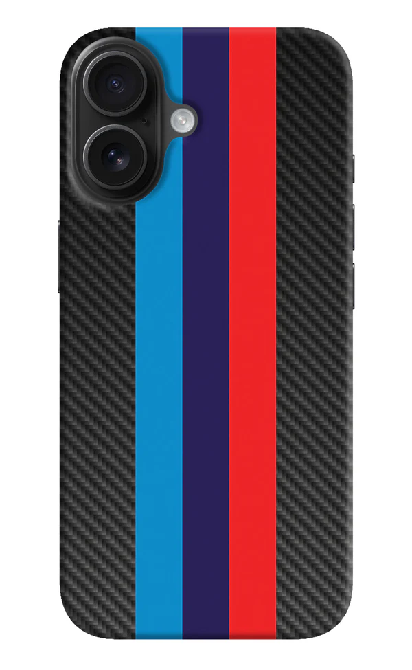 BMW Stripes Pattern iPhone 16 Back Cover